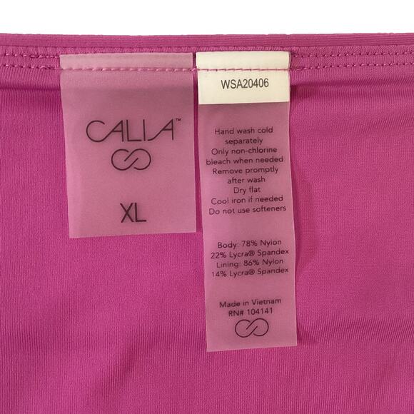 CALIA Mid Rise Wide Band Swim Bottoms Hot Pink WSA20406 Women's XL NWOT/Unworn - Picture 4 of 8